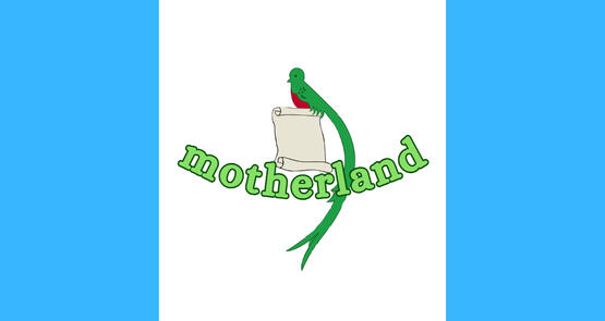 Text in blue: motherland